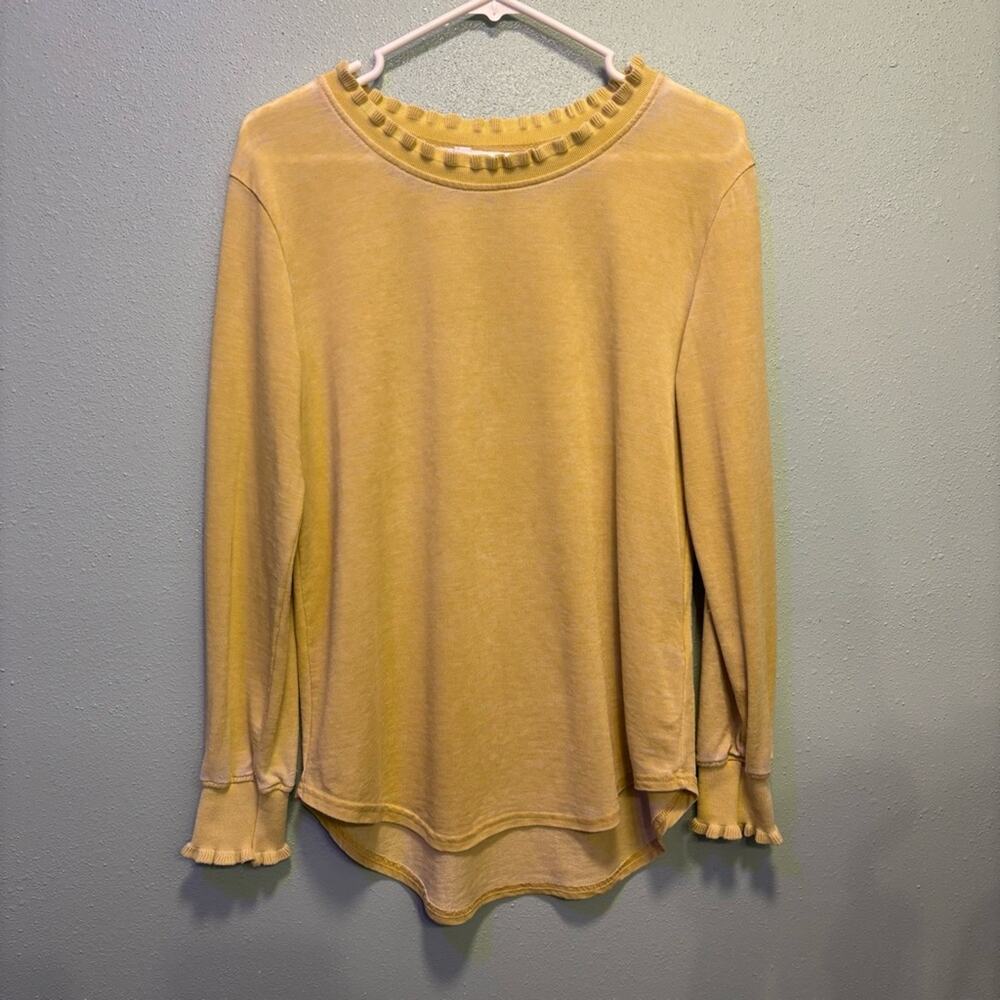 Jane and Delancey Yellow Ruffled Long Sleeve Blouse